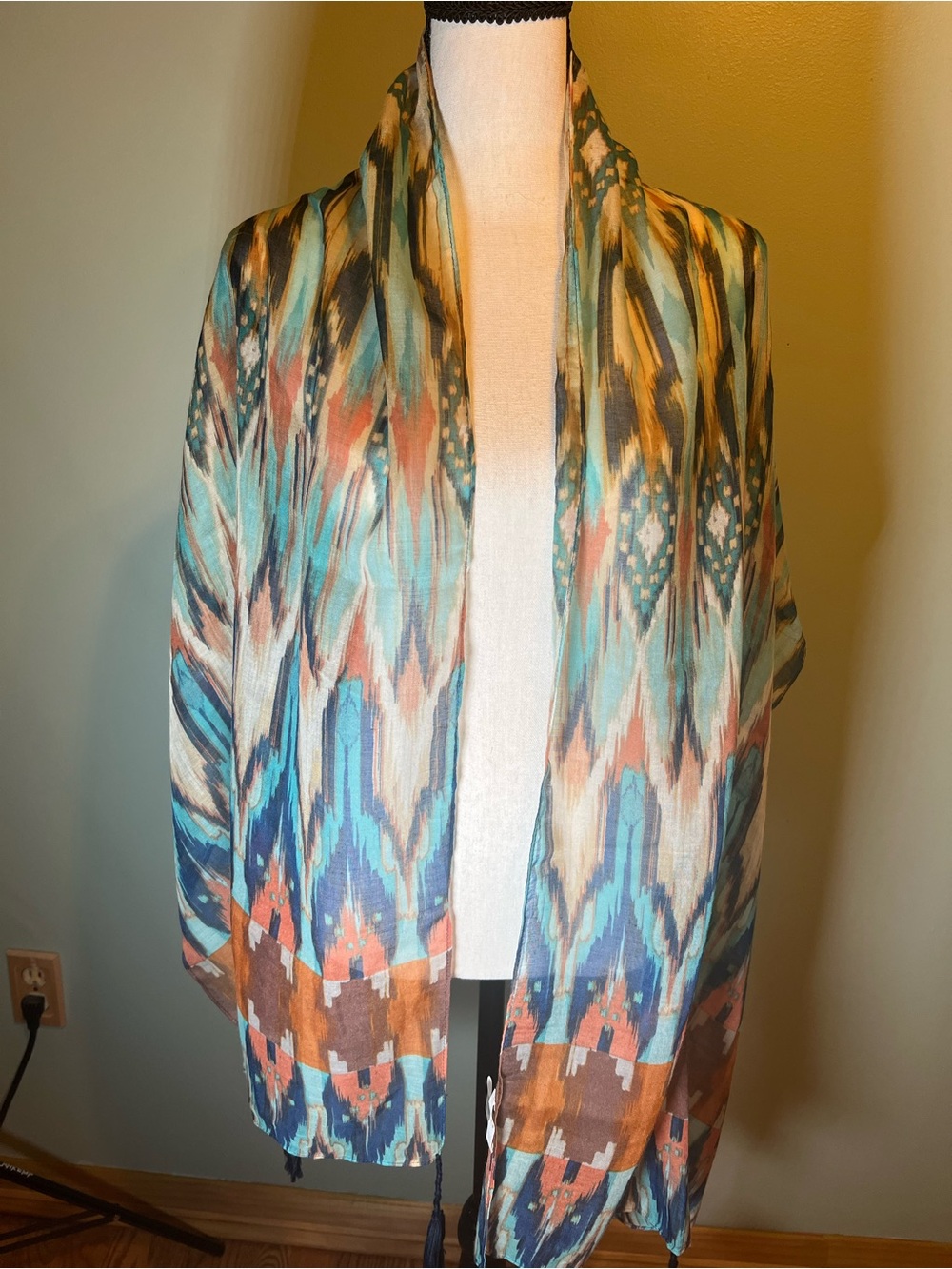 Blue Southwestern Print Scarf